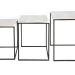 Set of 3 Rough Cast Aluminium Tables